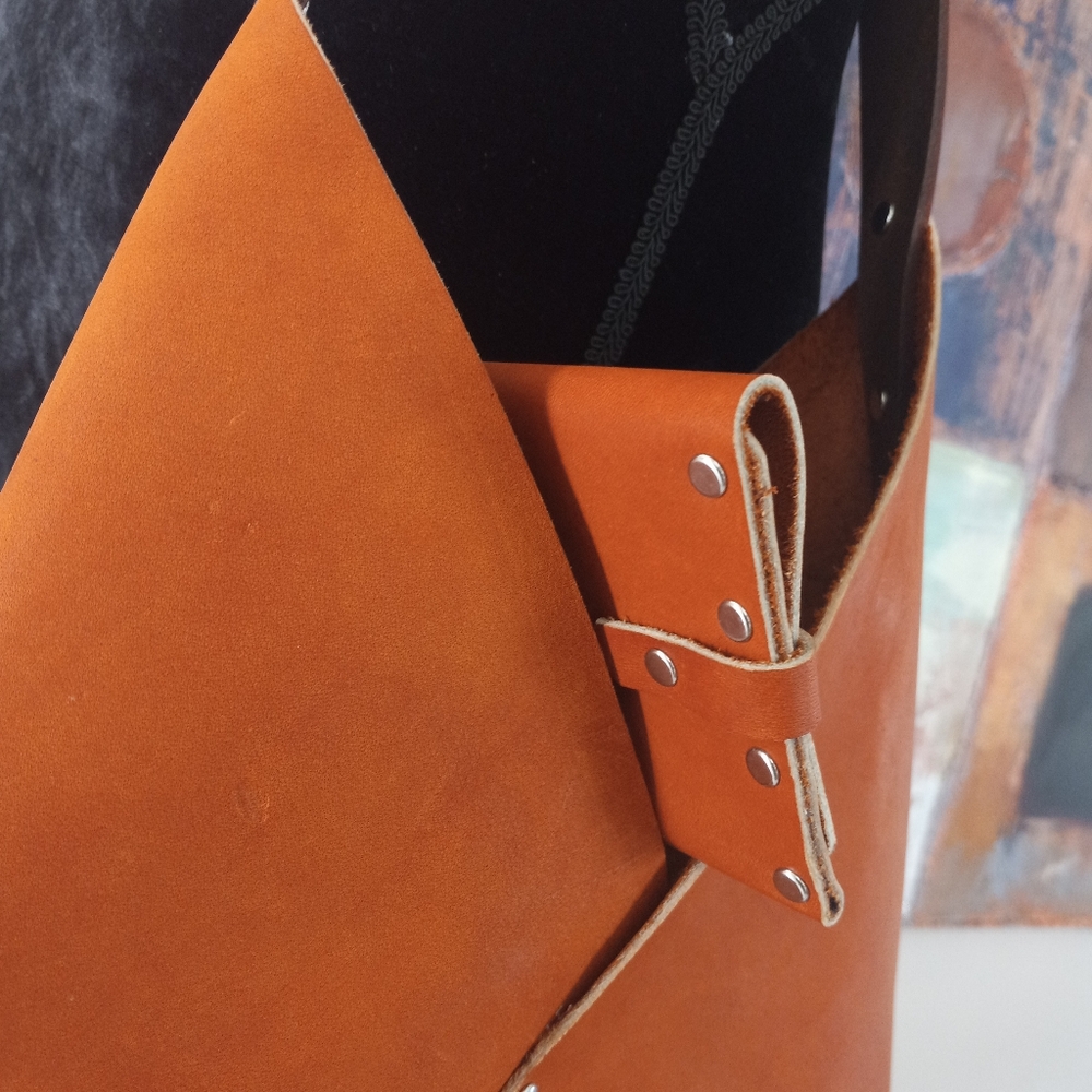 Stylish Saddle Tan Leather Hobo Bag w/Matching Card Wallet Handcrafted J.Monique - Picture 11 of 12